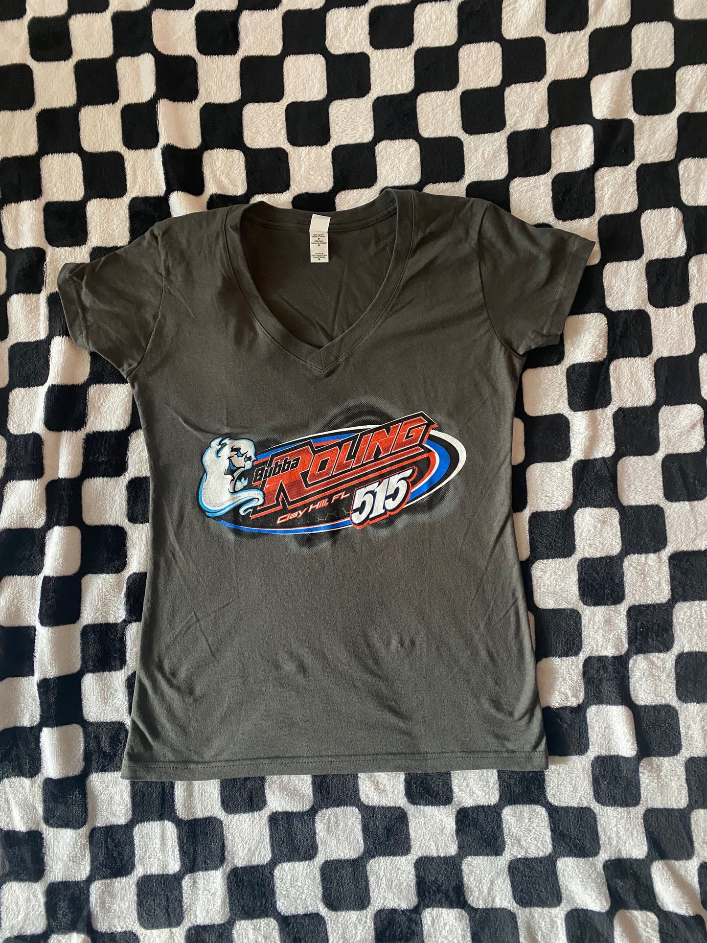 SALE! Charcoal Gray ASI Ghost V-Neck Adult Ladies Shirt