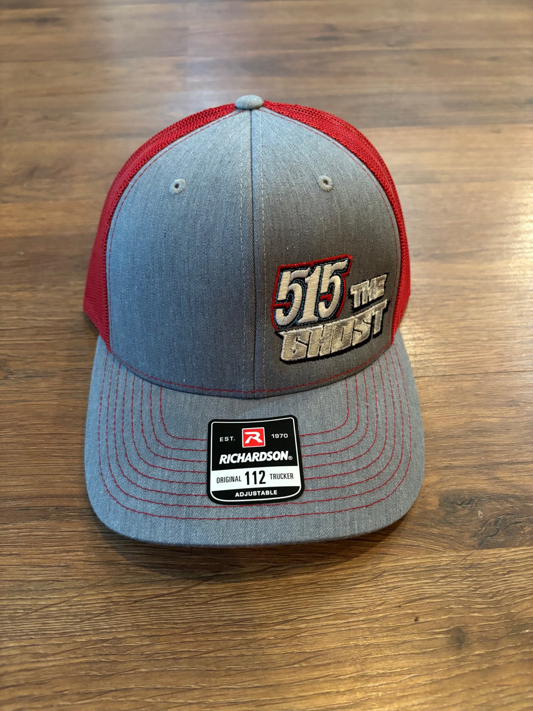 Gray / Red Mesh 515 The Ghost Richardson 112 Snapback Hat
